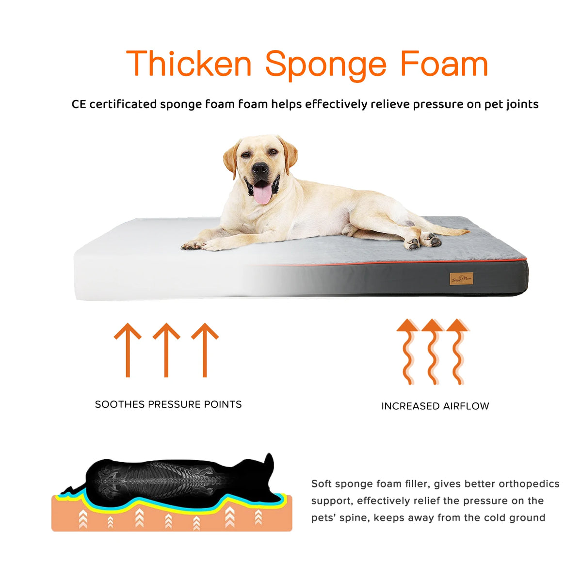 French Bulldog Orthopedic Dog Bed Memory Foam With Removable Washable Cover Bottom Joint